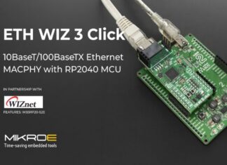 ETH WIZ 3 Click Delivers Ethernet with Dual-Core TCP/IP Networking ETH WIZ 3 Click Ethernet connectivity module
