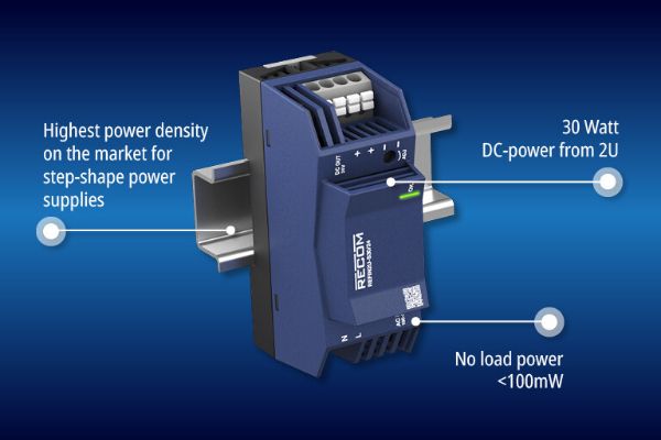 Ultra-slim 2U DIN rail AC/DC now available in 30W Ultra-slim 2U DIN rail AC/DC